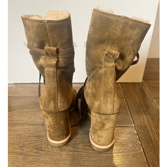 Veronica Beard Ananya Wedge Bootie Water Repellent Suede Hazelwood 9.5 - Picture 8 of 11